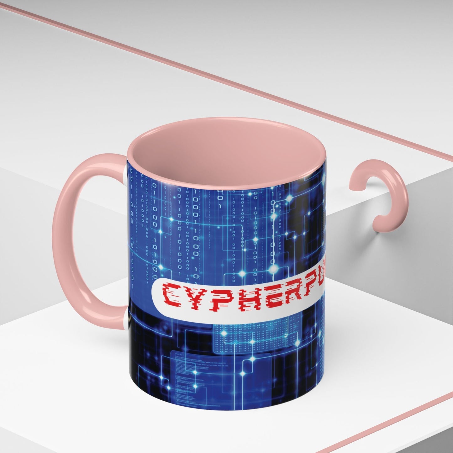 Cypherpunkgear logo Accent Mug by cypherpunkgear – cypherpunkgear.com | Cypherpunk Merch