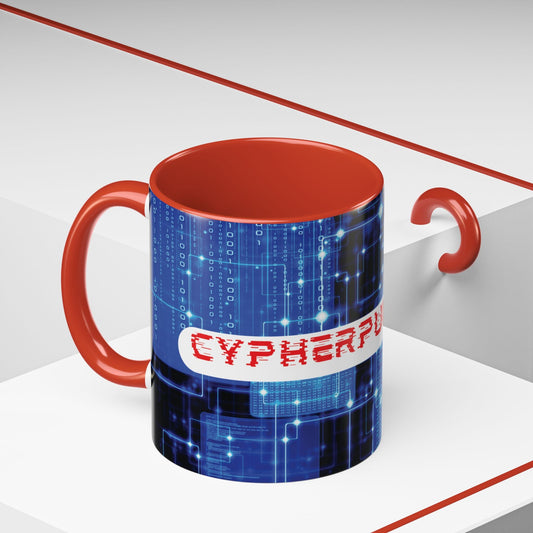 Cypherpunkgear logo Accent Mug by cypherpunkgear – cypherpunkgear.com | Cypherpunk Merch