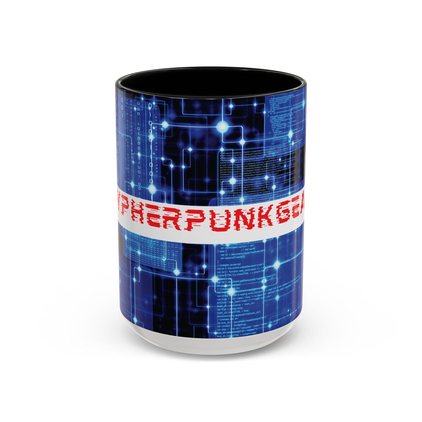 Cypherpunkgear logo Accent Mug by cypherpunkgear – cypherpunkgear.com | Cypherpunk Merch