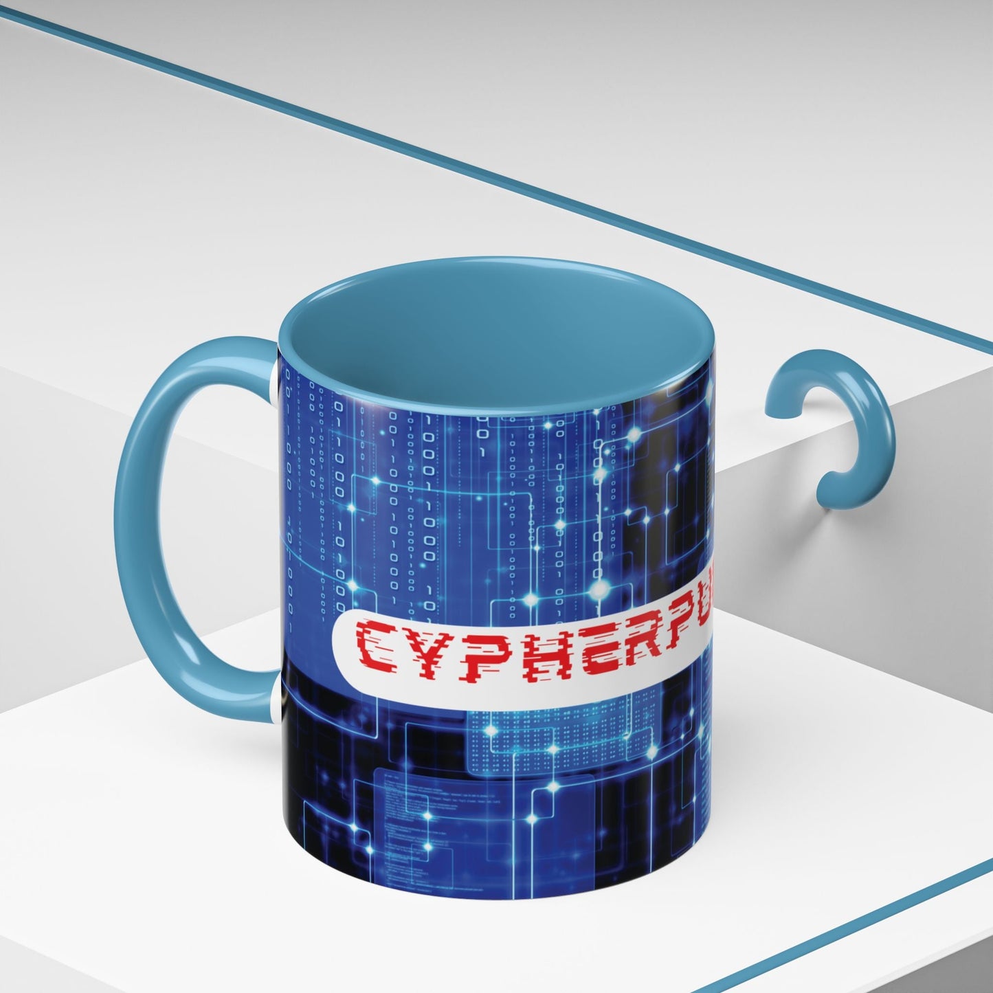 Cypherpunkgear logo Accent Mug by cypherpunkgear – cypherpunkgear.com | Cypherpunk Merch
