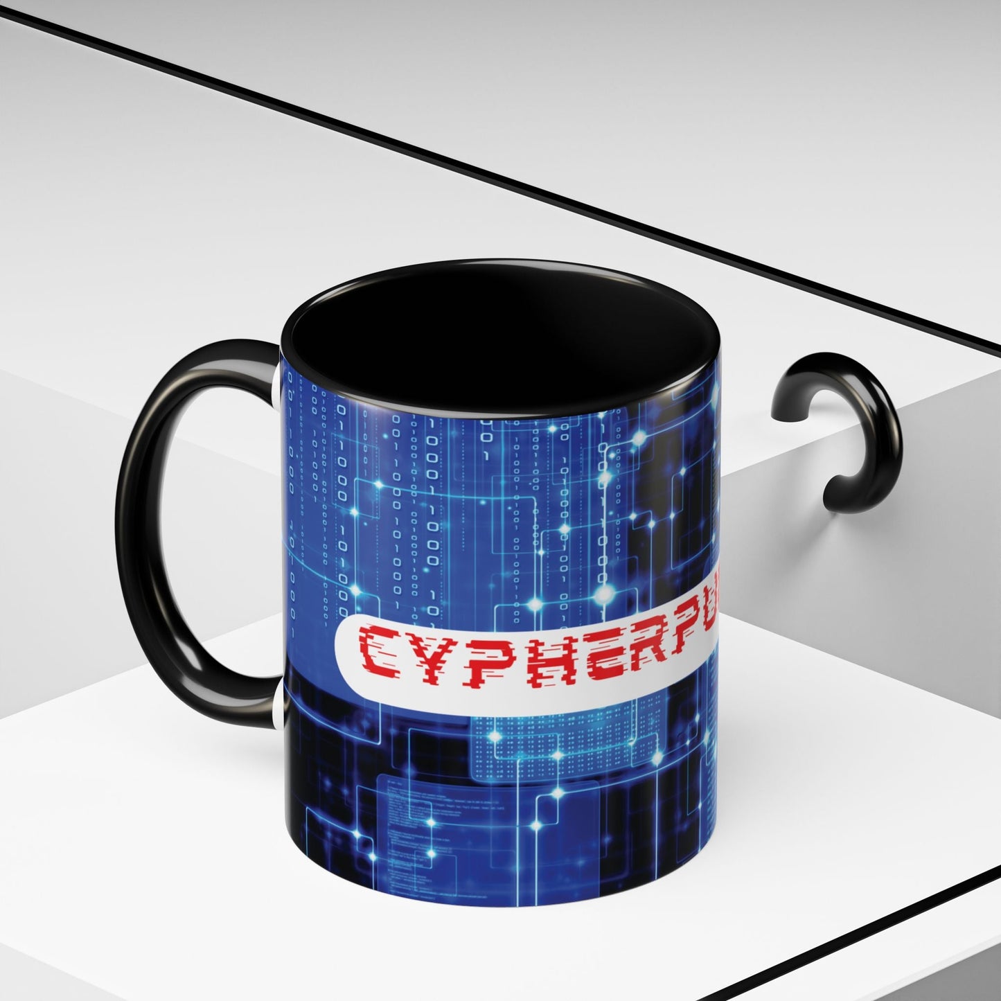 Cypherpunkgear logo Accent Mug by cypherpunkgear – cypherpunkgear.com | Cypherpunk Merch