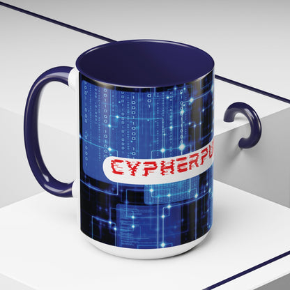 Cypherpunkgear logo Accent Mug by cypherpunkgear – cypherpunkgear.com | Cypherpunk Merch