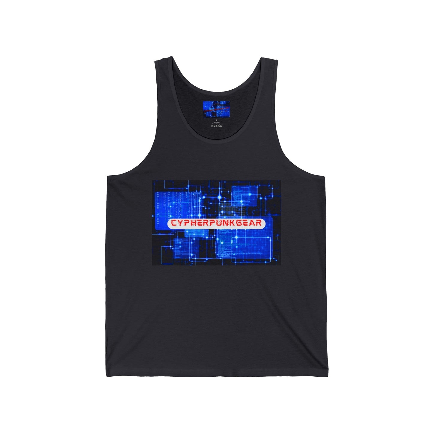 Cypherpunkgear logo Unisex Jersey Tank Top by cypherpunkgear – cypherpunkgear.com | Cypherpunk Merch