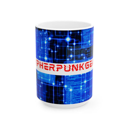Cypherpunkgear logo White Mug by cypherpunkgear – cypherpunkgear.com | Cypherpunk Merch