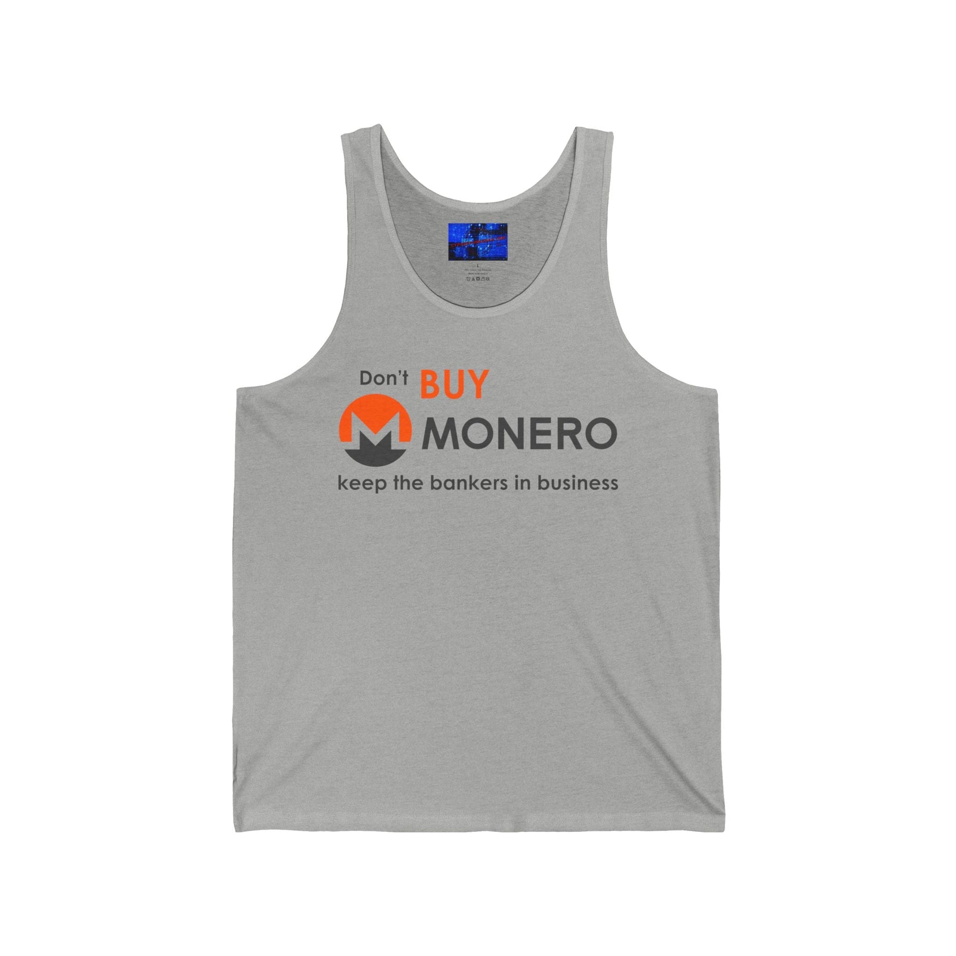 Don't buy Monero (XMR) Unisex Jersey Tank Top by cypherpunkgear – cypherpunkgear.com | Cypherpunk Merch