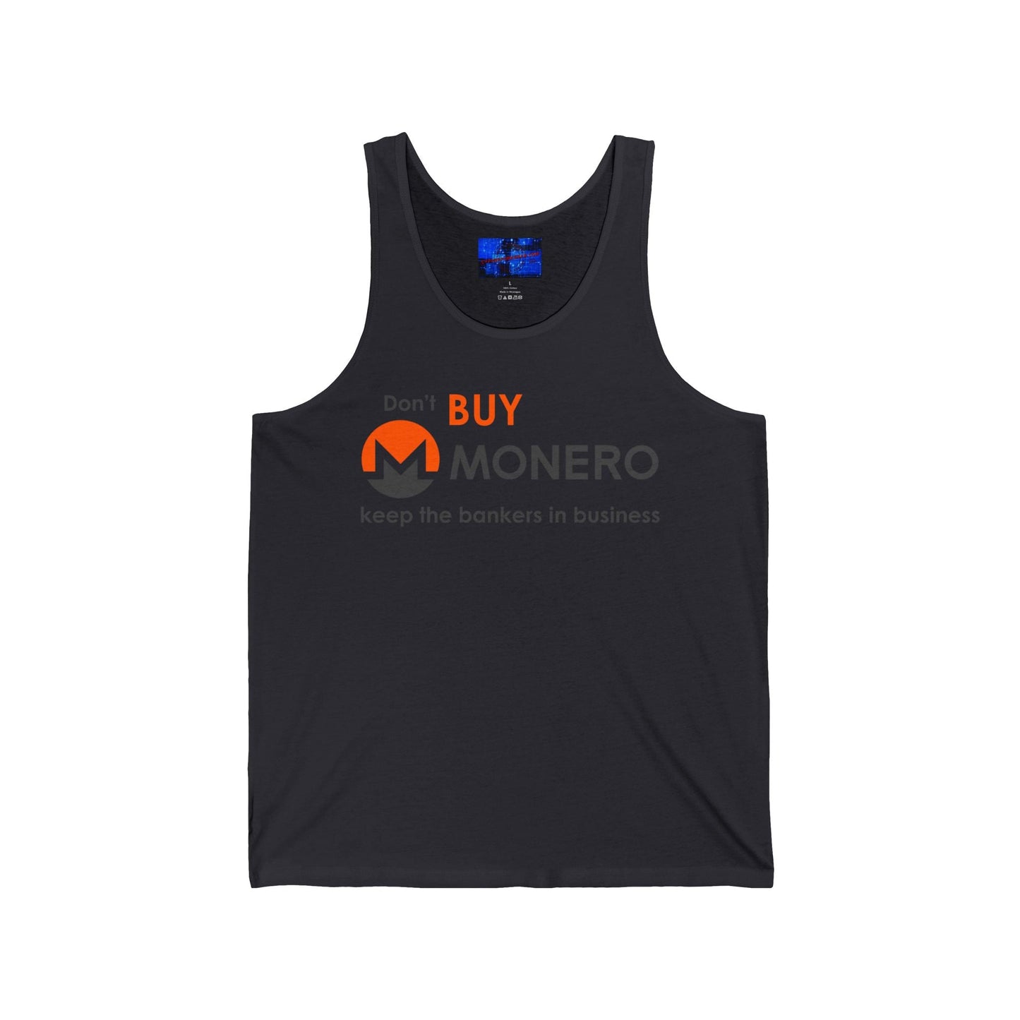 Don't buy Monero (XMR) Unisex Jersey Tank Top by cypherpunkgear – cypherpunkgear.com | Cypherpunk Merch