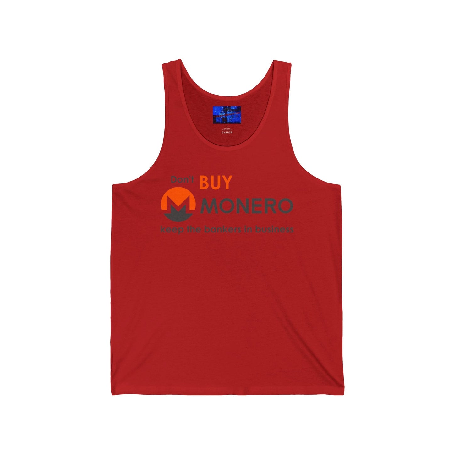 Don't buy Monero (XMR) Unisex Jersey Tank Top by cypherpunkgear – cypherpunkgear.com | Cypherpunk Merch