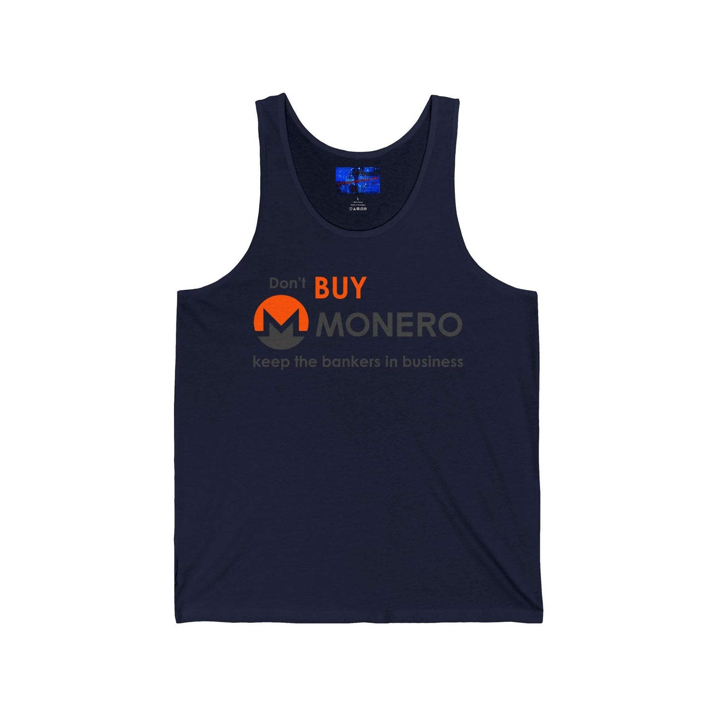 Don't buy Monero (XMR) Unisex Jersey Tank Top by cypherpunkgear – cypherpunkgear.com | Cypherpunk Merch