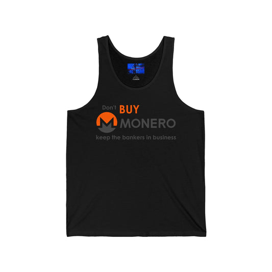 Don't buy Monero (XMR) Unisex Jersey Tank Top by cypherpunkgear – cypherpunkgear.com | Cypherpunk Merch
