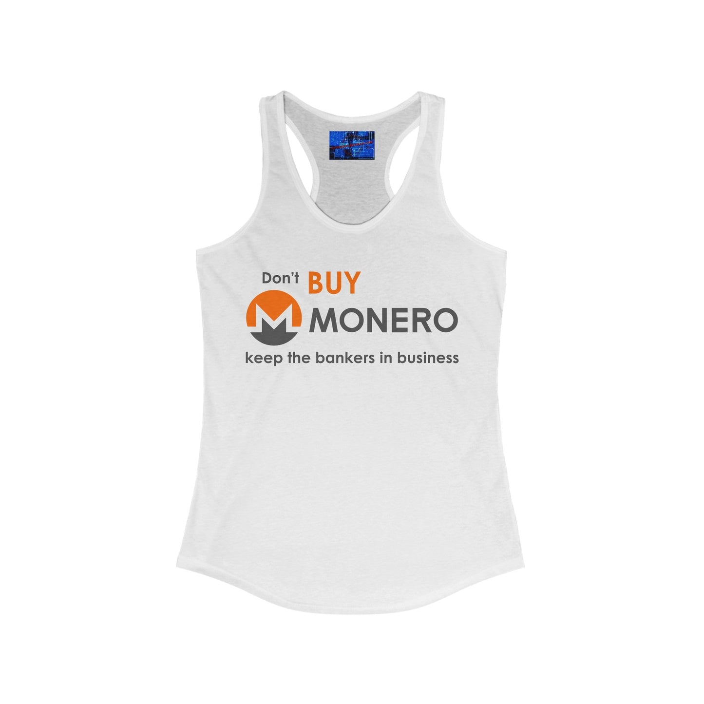 Don't buy Monero (XMR) Women's Racerback Tank Top by cypherpunkgear – cypherpunkgear.com | Cypherpunk Merch