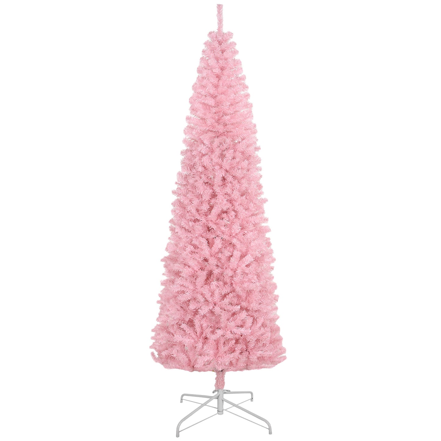 HOMCOM 8' Tall Unlit Slim Douglas Fir Artificial Christmas Tree
