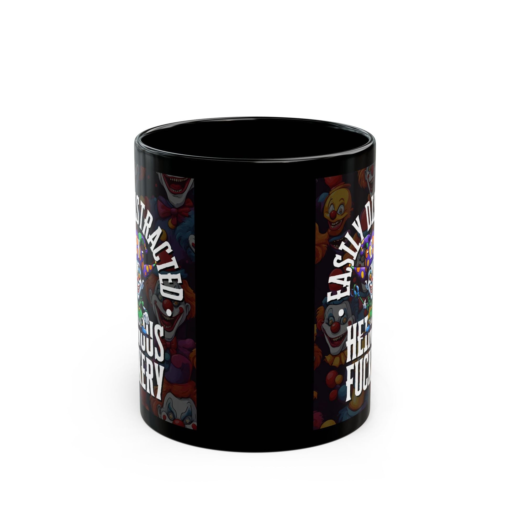 Easily Distracted by Heinous Fuckery Little Jincs Black Mug by cypherpunkgear – cypherpunkgear.com | Cypherpunk Merch