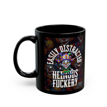 Easily Distracted by Heinous Fuckery Little Jincs Black Mug by cypherpunkgear – cypherpunkgear.com | Cypherpunk Merch