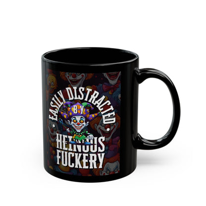 Easily Distracted by Heinous Fuckery Little Jincs Black Mug by cypherpunkgear – cypherpunkgear.com | Cypherpunk Merch