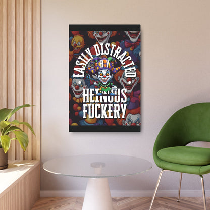 Easily Distracted by Heinous Fuckery Little Jincs Metal Art Sign by cypherpunkgear – cypherpunkgear.com | Cypherpunk Merch