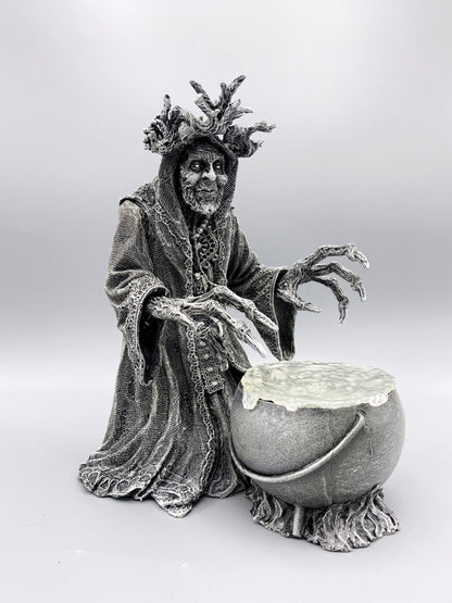 Gryla the Witch Statue, Hand Painted Resin Sculpture | Rustic Folklore Crone Figurine | Spooky Home Decor for Halloween Dark Christmas