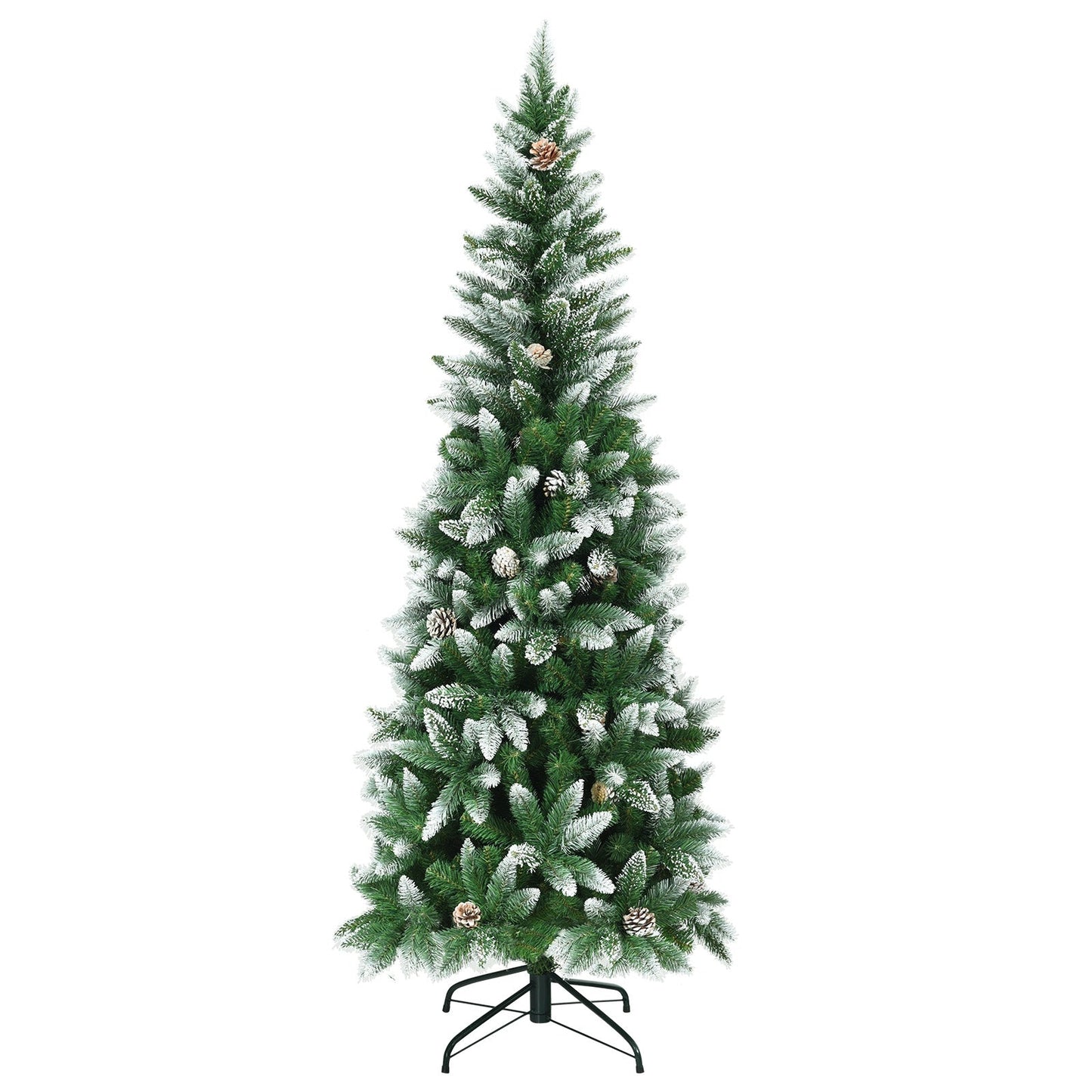 5/6/7.5 Feet Artificial Pencil Christmas Tree with Pine Cones