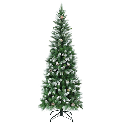 5/6/7.5 Feet Artificial Pencil Christmas Tree with Pine Cones