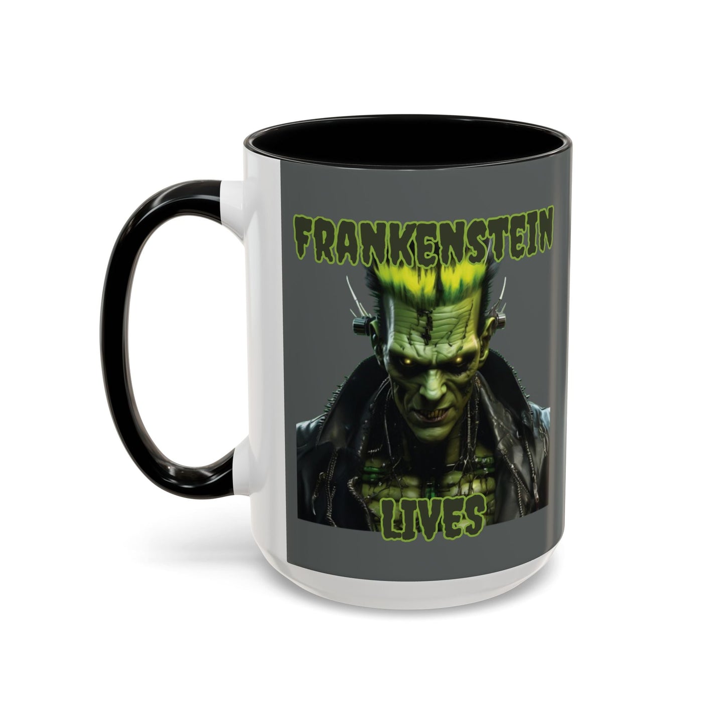 Frankenstein Lives Accent Mug by cypherpunkgear – cypherpunkgear.com | Cypherpunk Merch