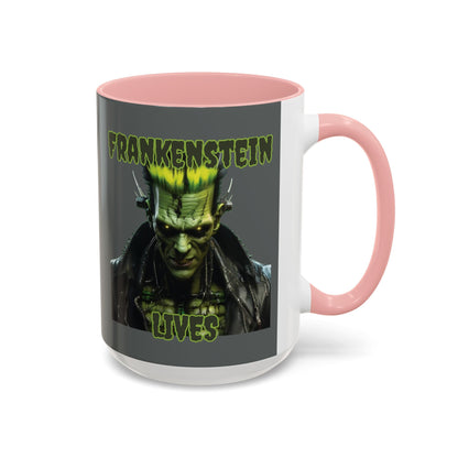 Frankenstein Lives Accent Mug by cypherpunkgear – cypherpunkgear.com | Cypherpunk Merch