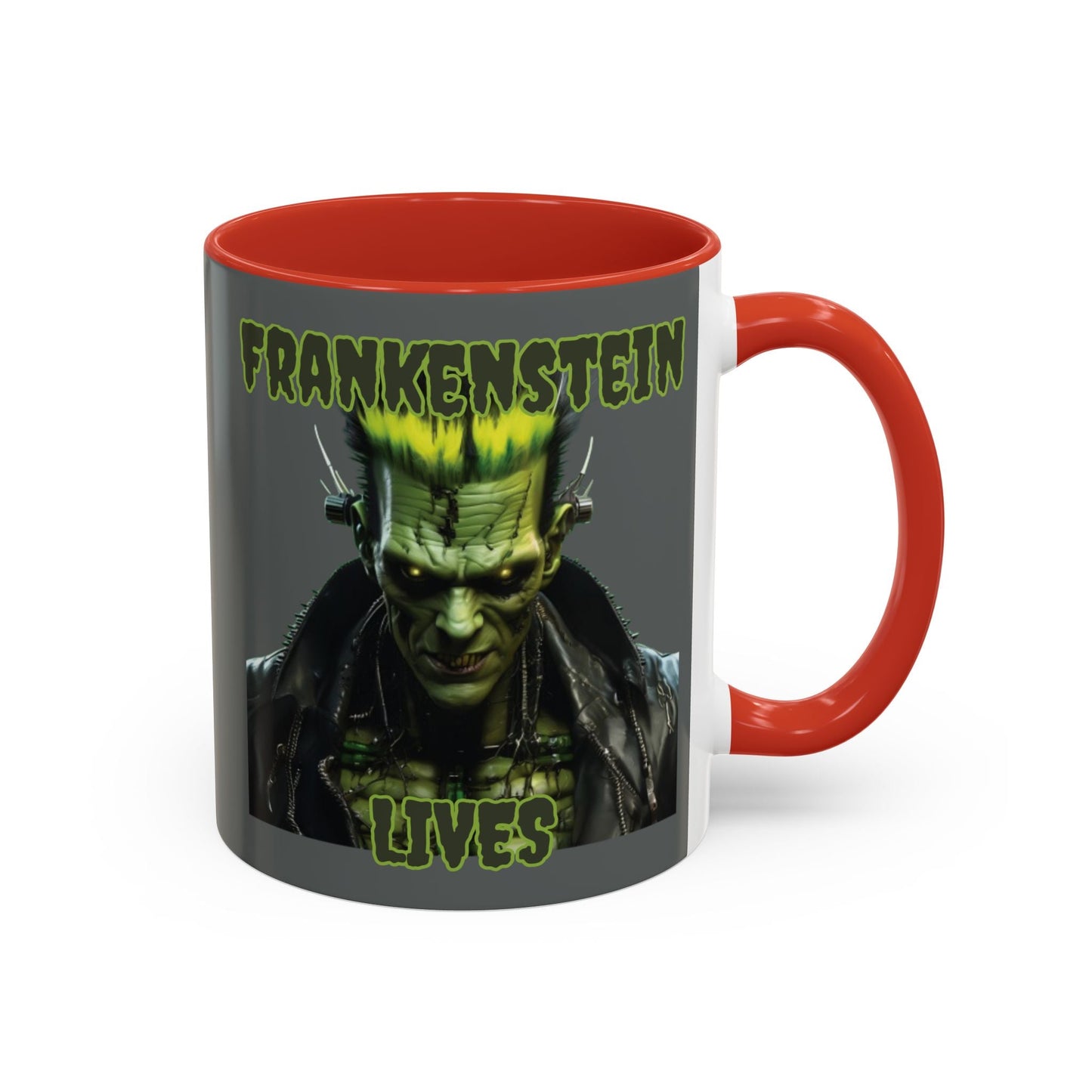 Frankenstein Lives Accent Mug by cypherpunkgear – cypherpunkgear.com | Cypherpunk Merch