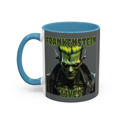 Frankenstein Lives Accent Mug by cypherpunkgear – cypherpunkgear.com | Cypherpunk Merch