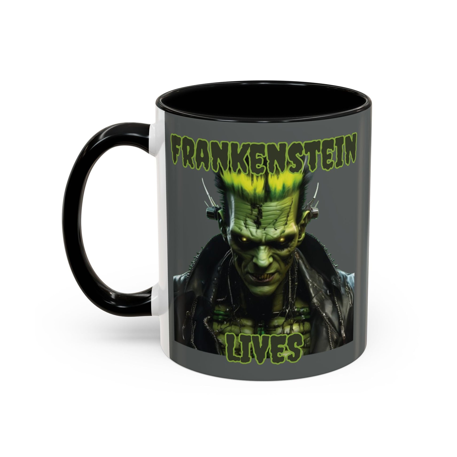 Frankenstein Lives Accent Mug by cypherpunkgear – cypherpunkgear.com | Cypherpunk Merch