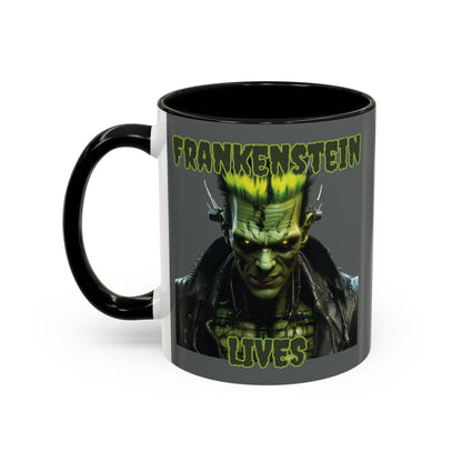 Frankenstein Lives Accent Mug by cypherpunkgear – cypherpunkgear.com | Cypherpunk Merch
