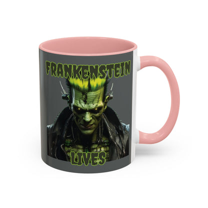 Frankenstein Lives Accent Mug by cypherpunkgear – cypherpunkgear.com | Cypherpunk Merch