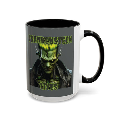 Frankenstein Lives Accent Mug by cypherpunkgear – cypherpunkgear.com | Cypherpunk Merch