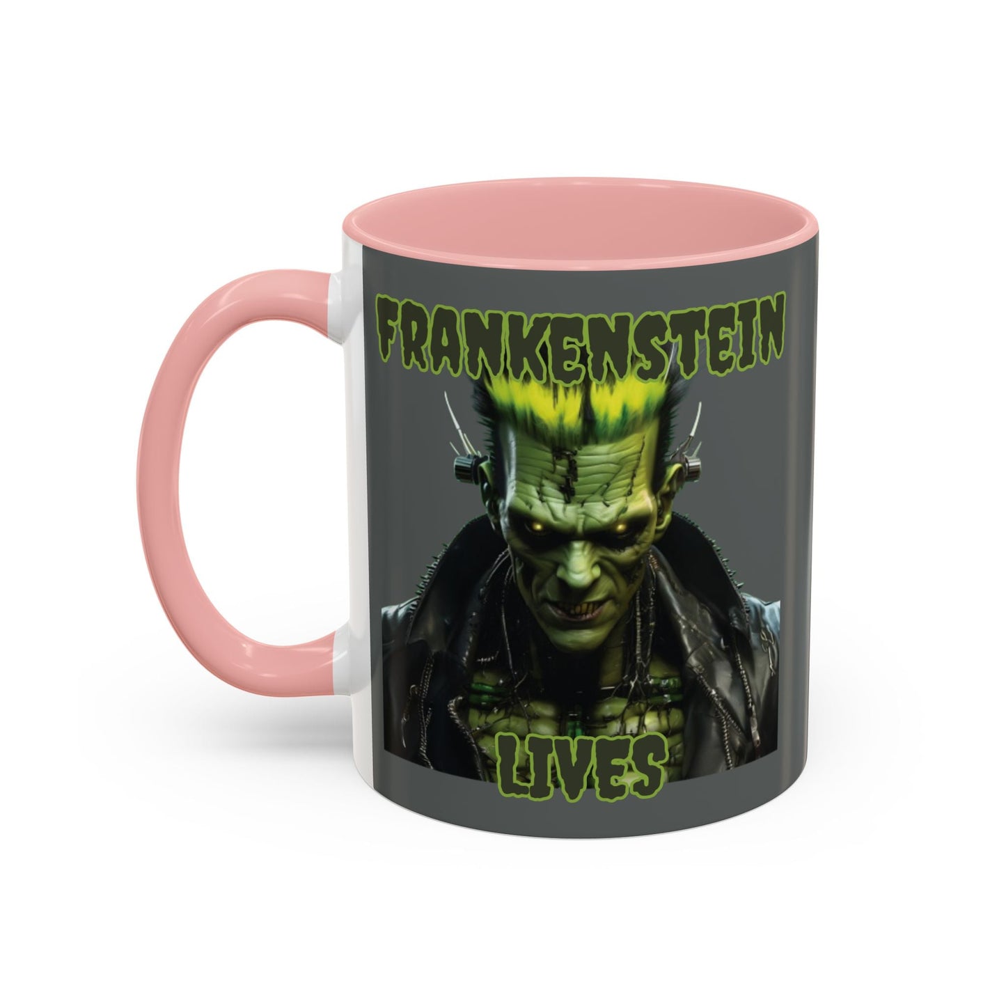 Frankenstein Lives Accent Mug by cypherpunkgear – cypherpunkgear.com | Cypherpunk Merch