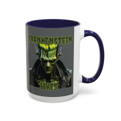 Frankenstein Lives Accent Mug by cypherpunkgear – cypherpunkgear.com | Cypherpunk Merch