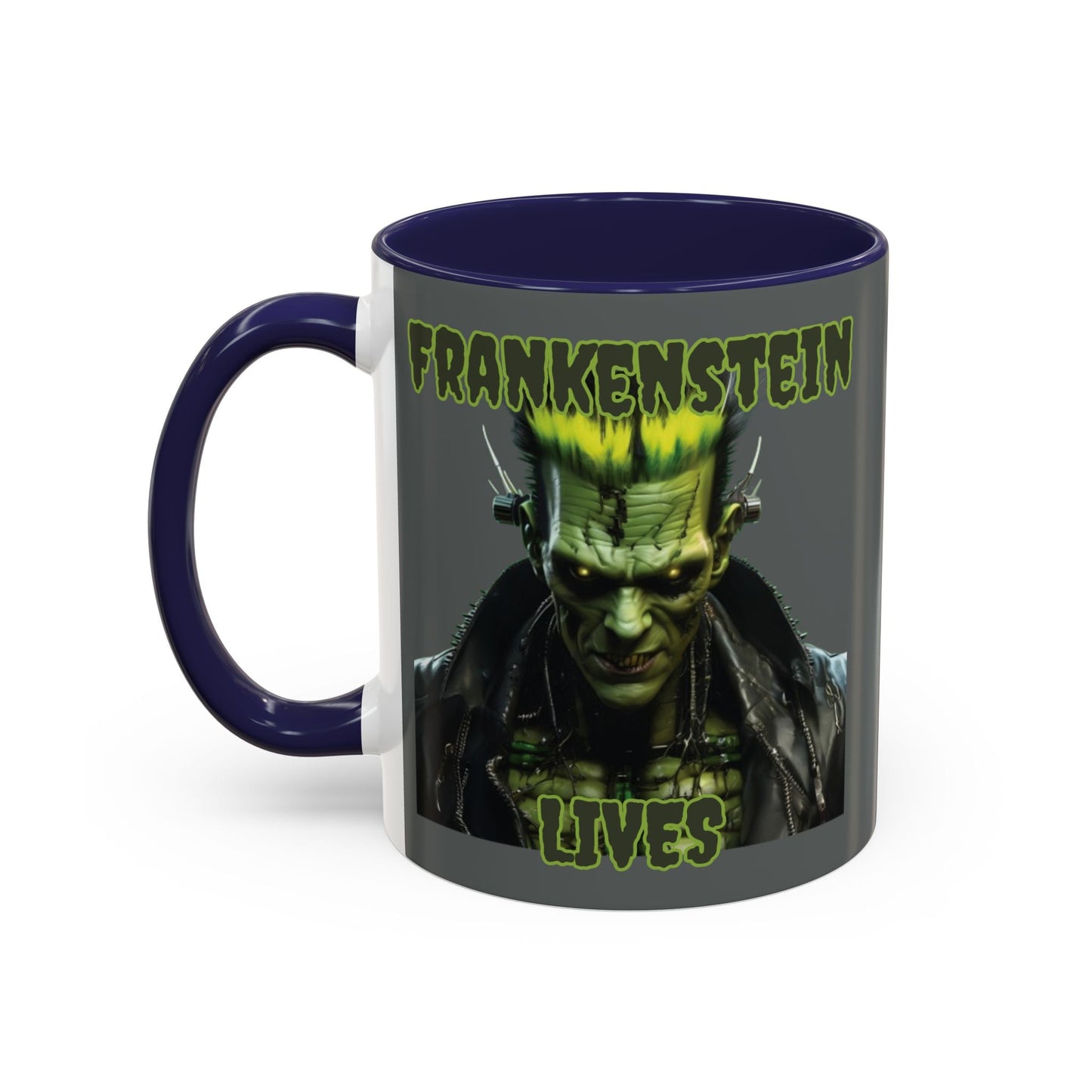 Frankenstein Lives Accent Mug by cypherpunkgear – cypherpunkgear.com | Cypherpunk Merch