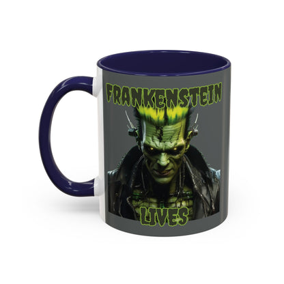 Frankenstein Lives Accent Mug by cypherpunkgear – cypherpunkgear.com | Cypherpunk Merch