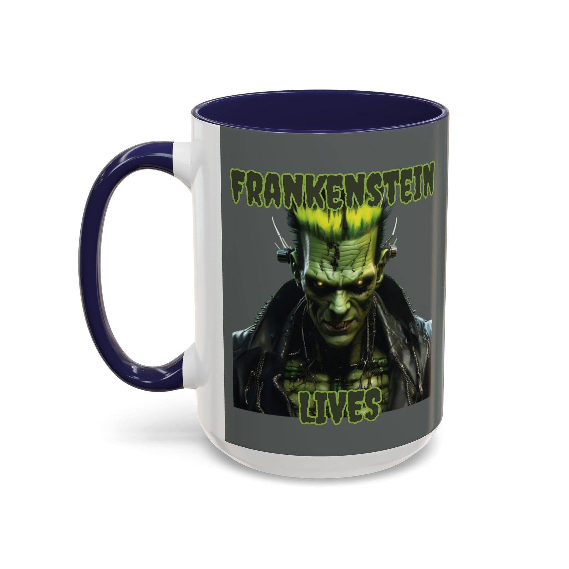 Frankenstein Lives Accent Mug by cypherpunkgear – cypherpunkgear.com | Cypherpunk Merch