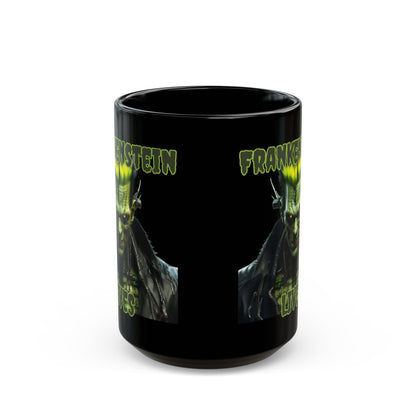 Frankenstein Lives Black Mug by cypherpunkgear – cypherpunkgear.com | Cypherpunk Merch