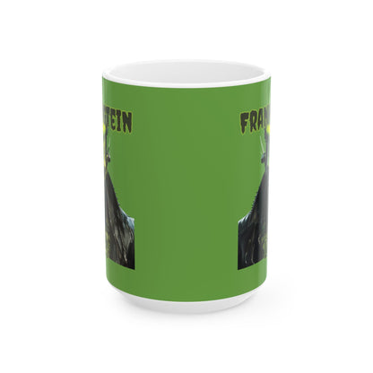 Frankenstein Lives Green Mug by cypherpunkgear – cypherpunkgear.com | Cypherpunk Merch