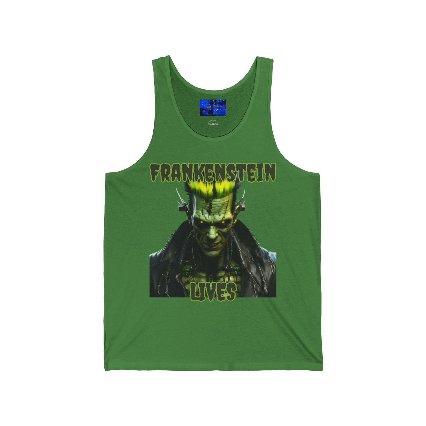 Frankenstein Lives Unisex Jersey Tank Top by cypherpunkgear – cypherpunkgear.com | Cypherpunk Merch