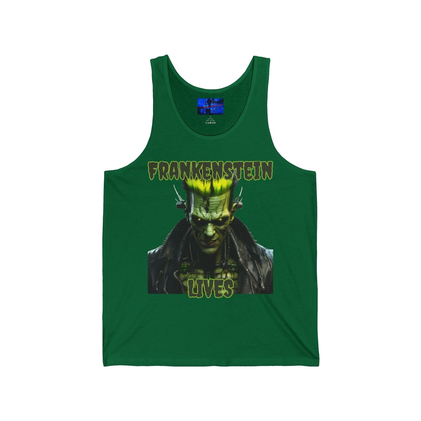 Frankenstein Lives Unisex Jersey Tank Top by cypherpunkgear – cypherpunkgear.com | Cypherpunk Merch