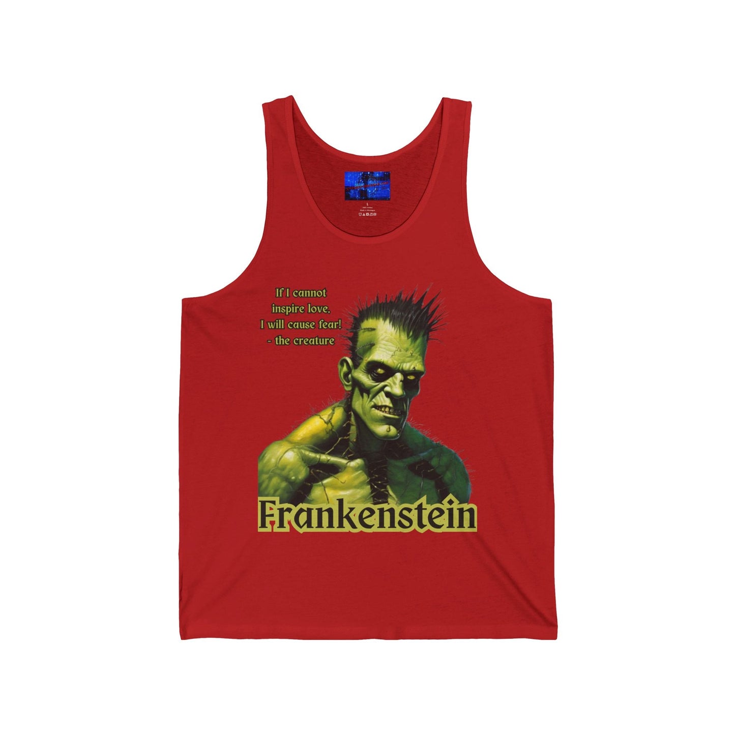 Frankenstein's Creature Unisex Jersey Tank Top by cypherpunkgear – cypherpunkgear.com | Cypherpunk Merch