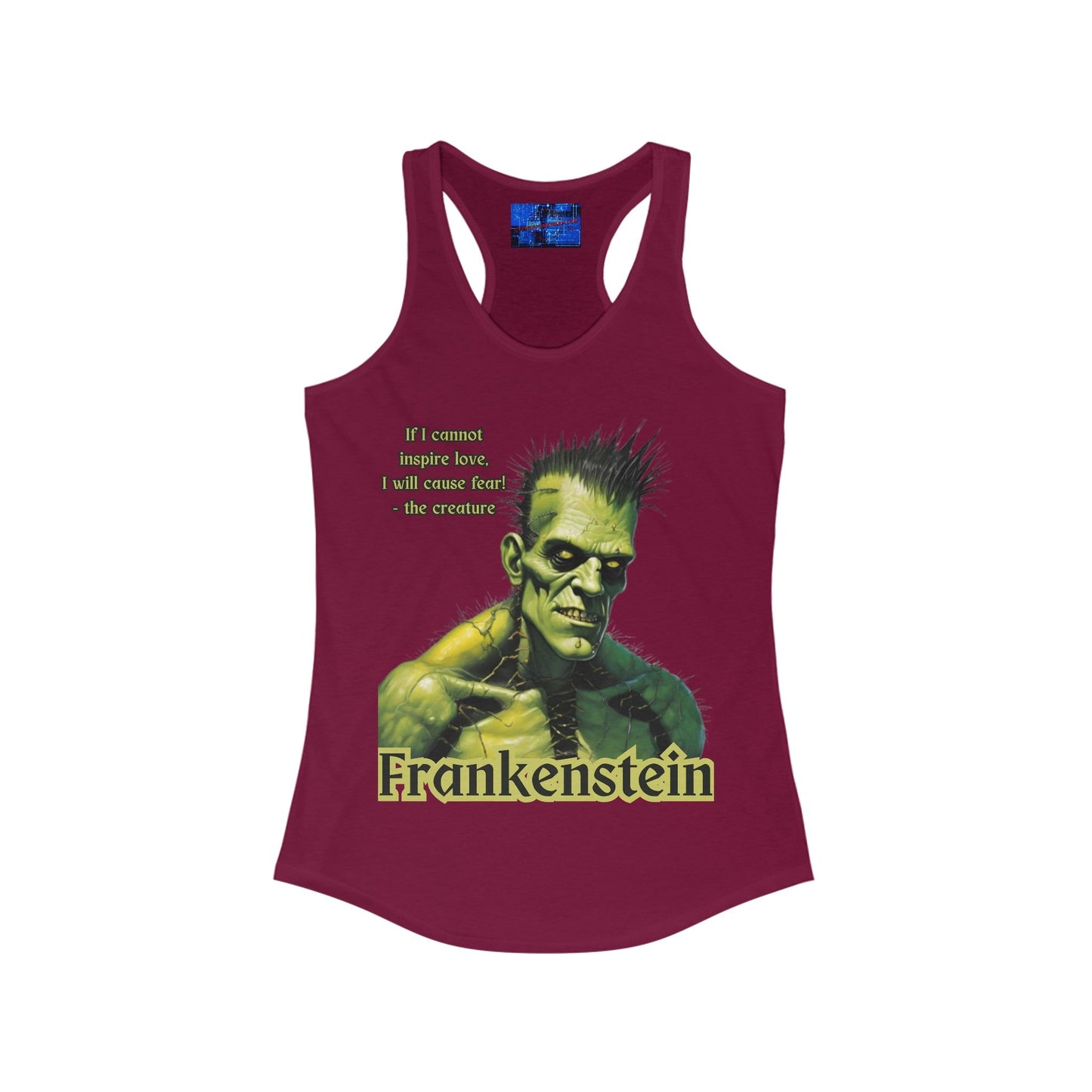 Frankenstein's Creature Women's Racerback Tank Top by cypherpunkgear – cypherpunkgear.com | Cypherpunk Merch