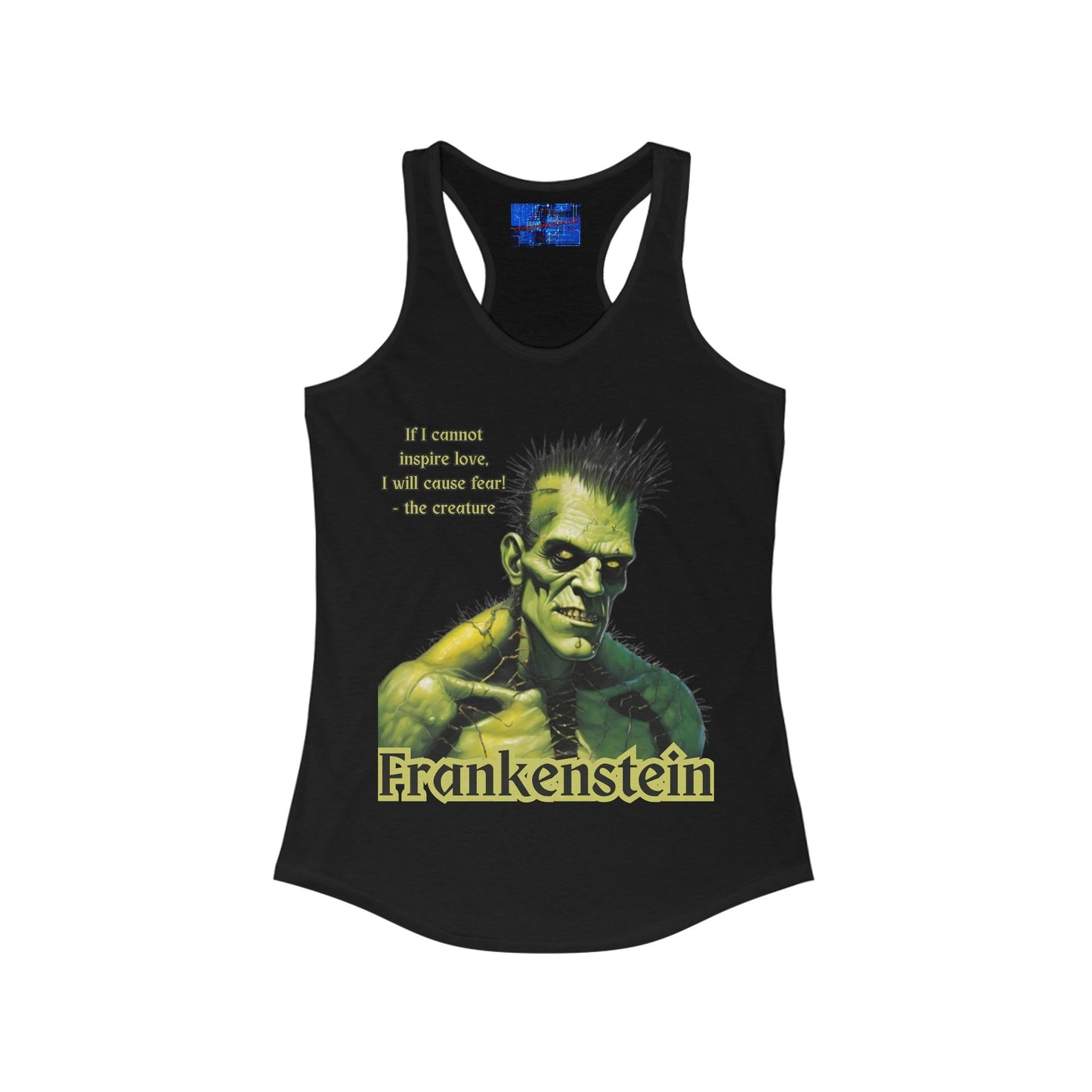Frankenstein's Creature Women's Racerback Tank Top by cypherpunkgear – cypherpunkgear.com | Cypherpunk Merch