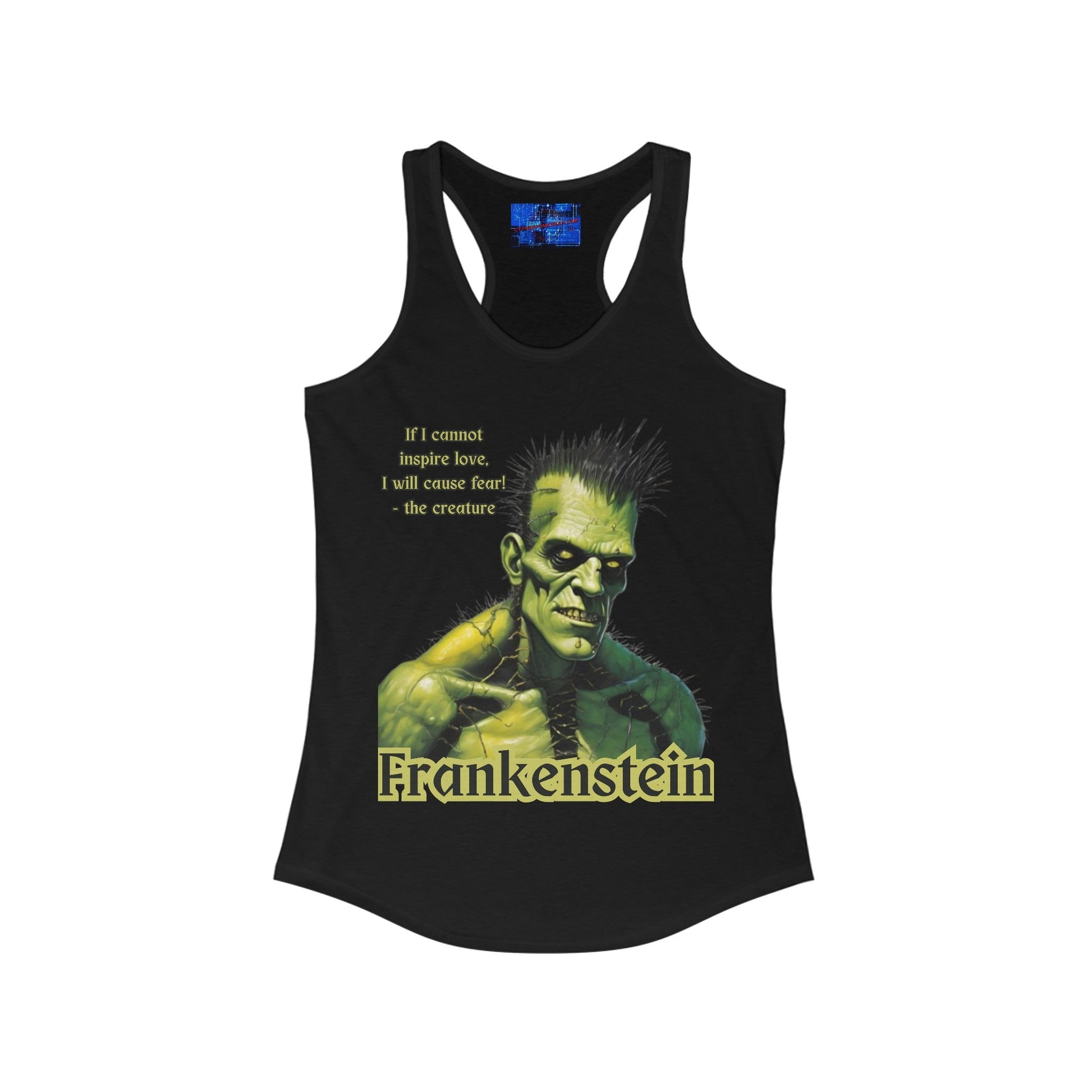Frankenstein's Creature Women's Racerback Tank Top by cypherpunkgear – cypherpunkgear.com | Cypherpunk Merch