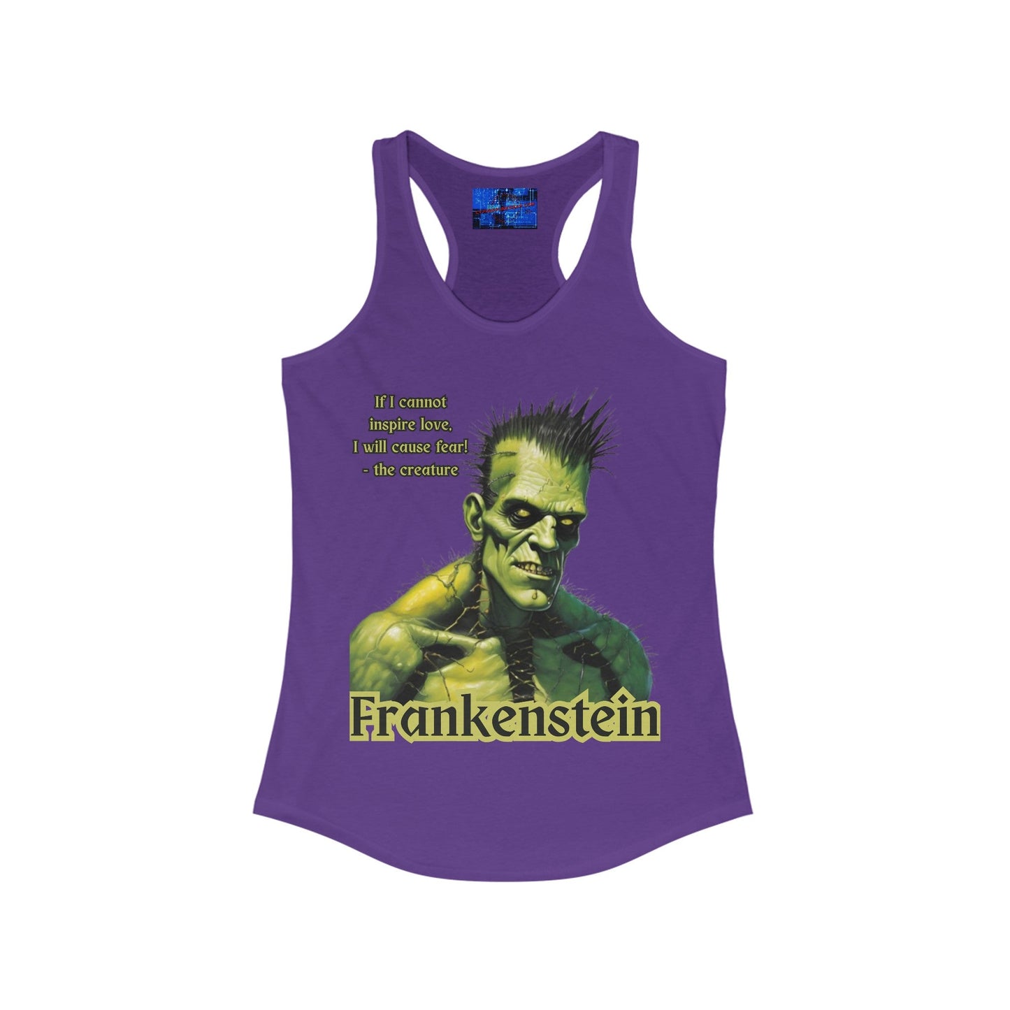 Frankenstein's Creature Women's Racerback Tank Top by cypherpunkgear – cypherpunkgear.com | Cypherpunk Merch