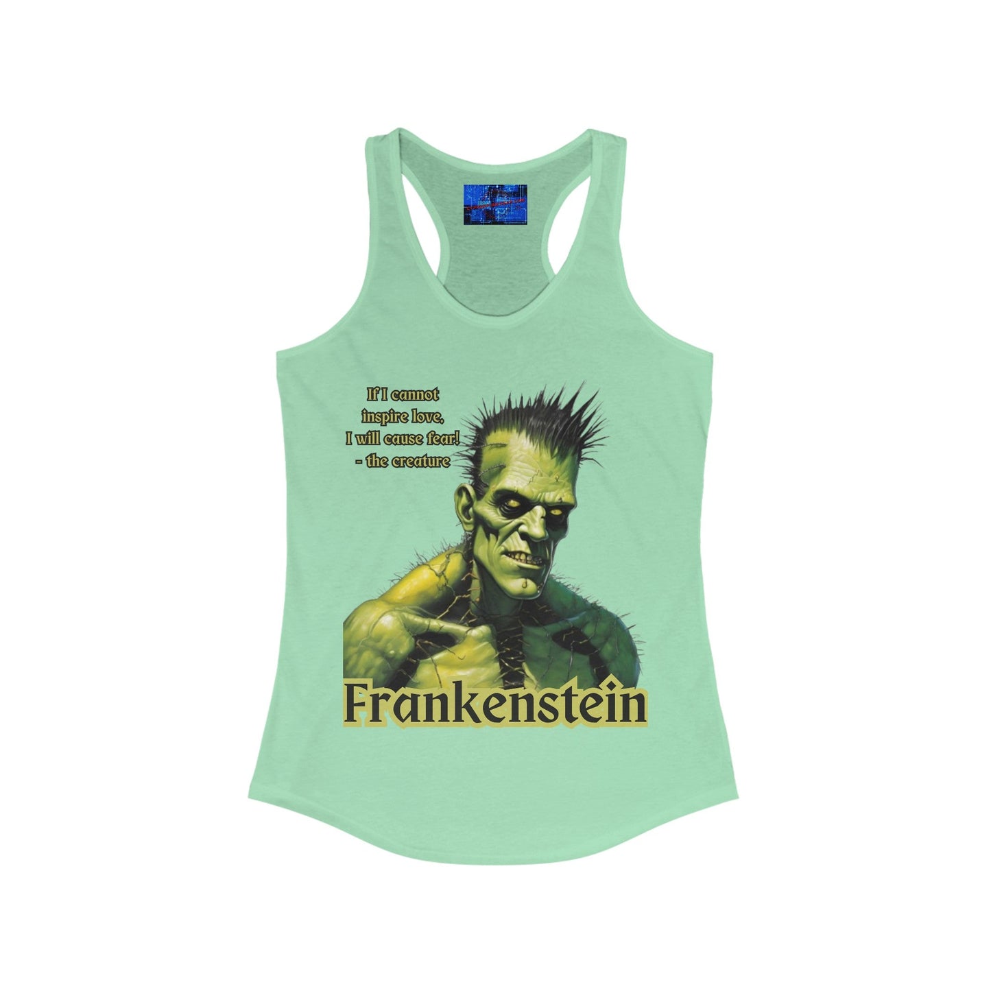 Frankenstein's Creature Women's Racerback Tank Top by cypherpunkgear – cypherpunkgear.com | Cypherpunk Merch