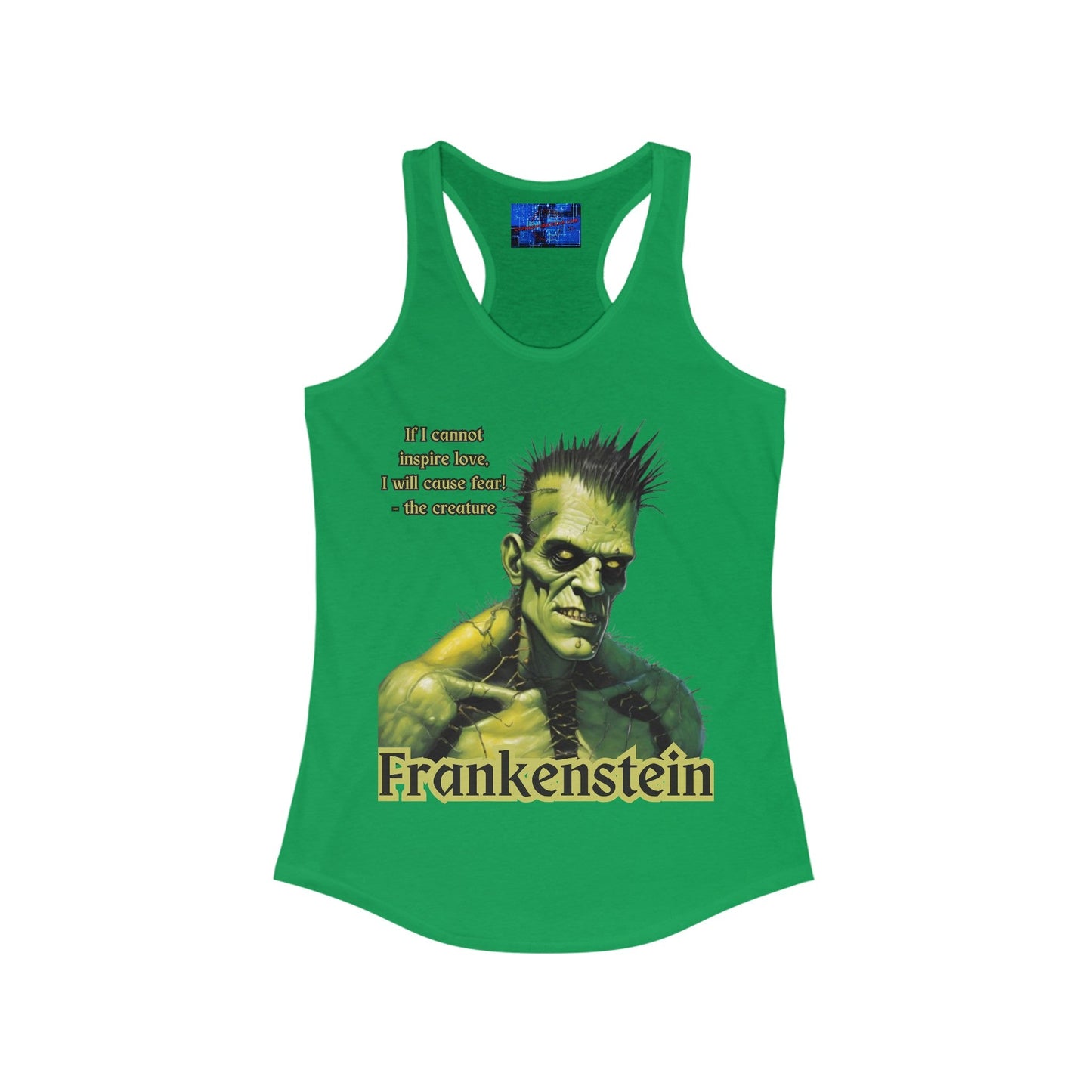 Frankenstein's Creature Women's Racerback Tank Top by cypherpunkgear – cypherpunkgear.com | Cypherpunk Merch