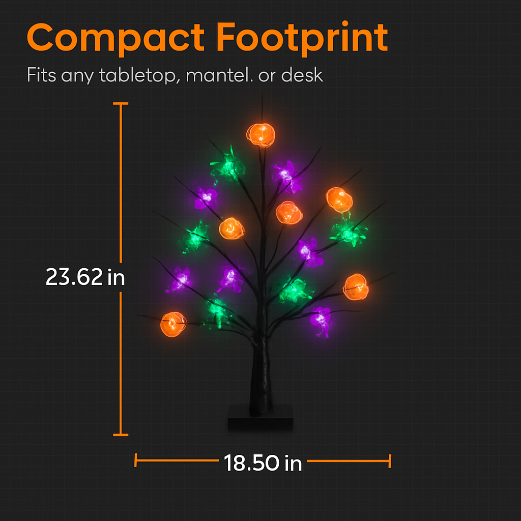 Lighted Halloween Tree 2-Pack with Timer Indoor Decor