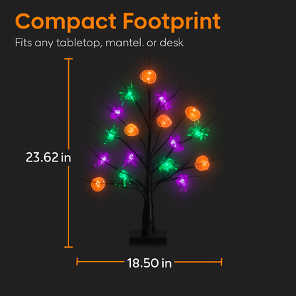 Lighted Halloween Tree 2-Pack with Timer Indoor Decor