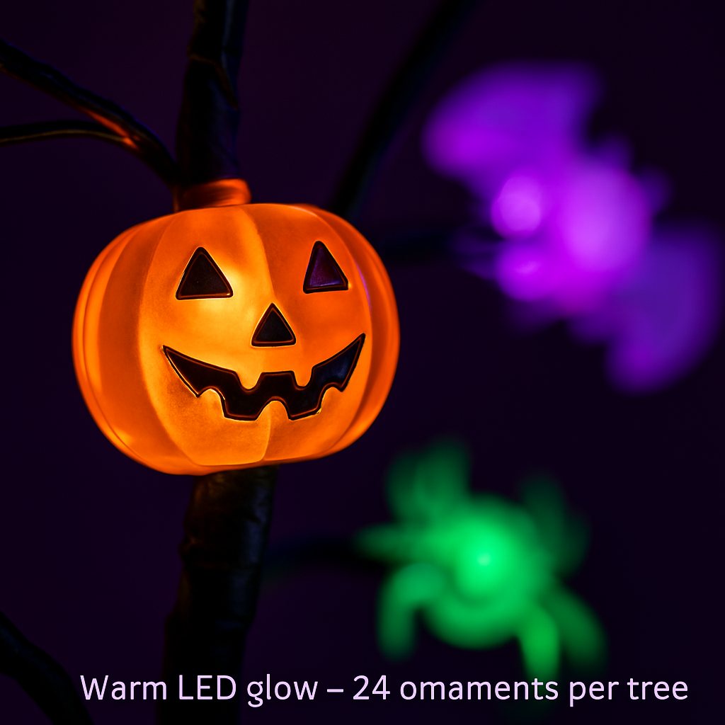 Lighted Halloween Tree 2-Pack with Timer Indoor Decor