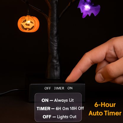 Lighted Halloween Tree 2-Pack with Timer Indoor Decor